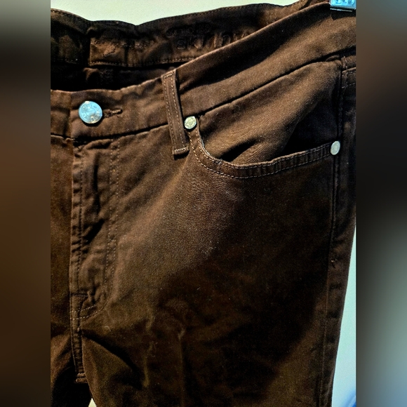 7 For All Mankind Brown Pants Mid Rise Skinny - Picture 8 of 11